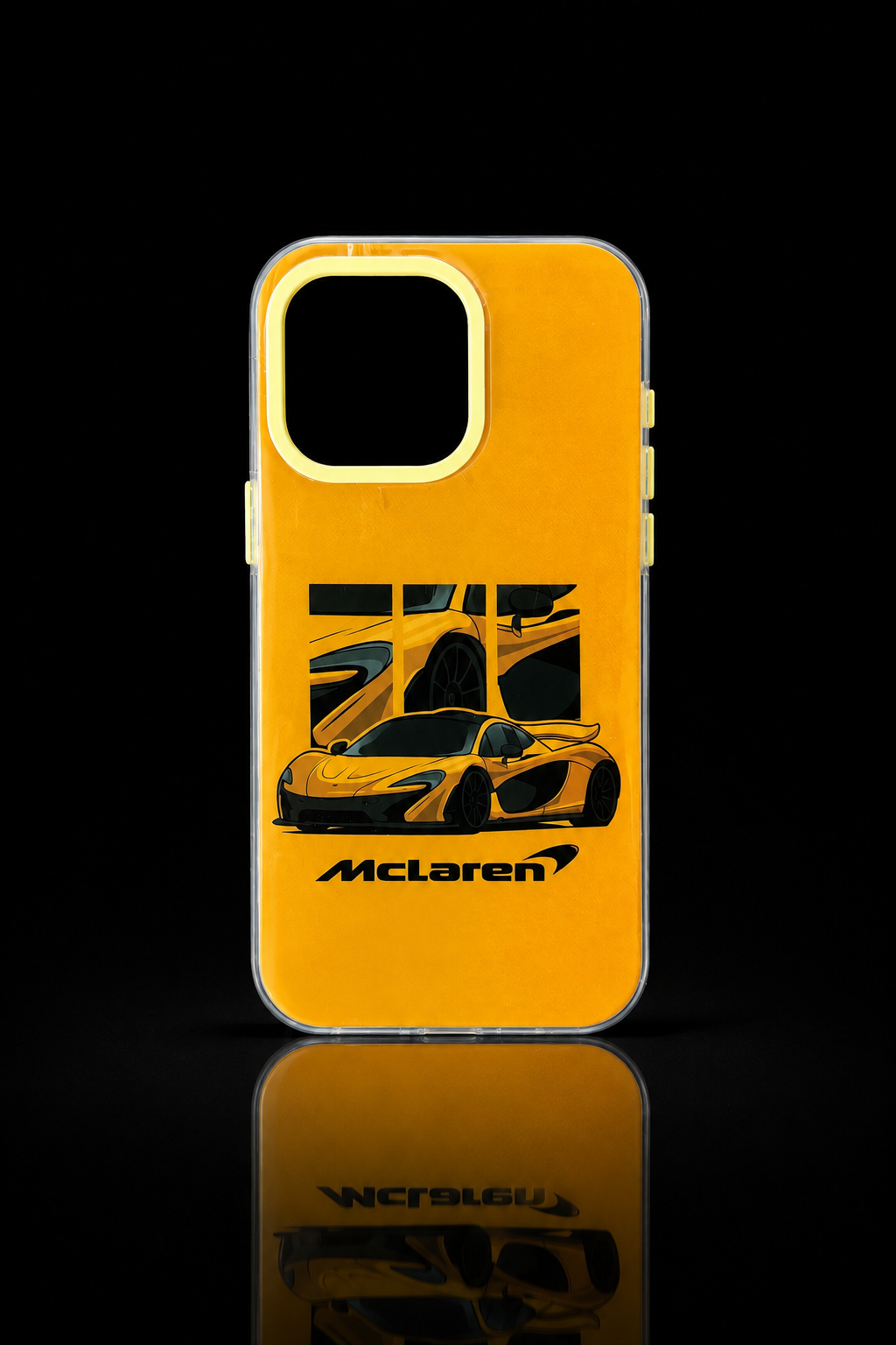 McLaren Racing Mustard Back Case - Sporty design with McLaren P1 artwork in mustard yellow