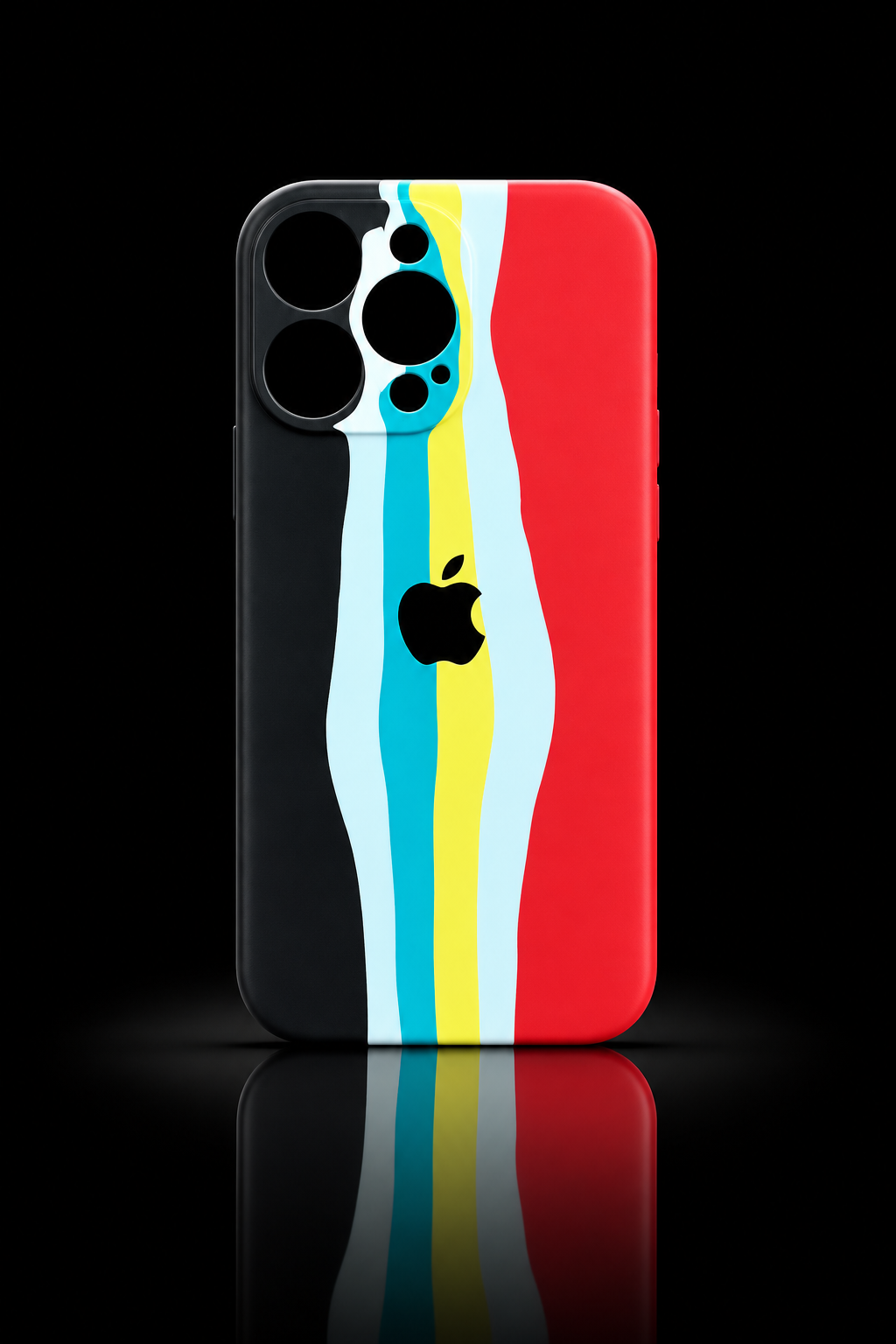 Multicolour strip silicon case