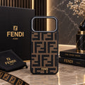 Premium Fendi Roma Brown & Black Luxury Phone Case
