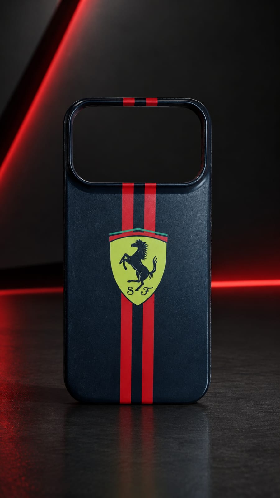 Ferrari Racing Strips Logo Printed Hard Phone Case