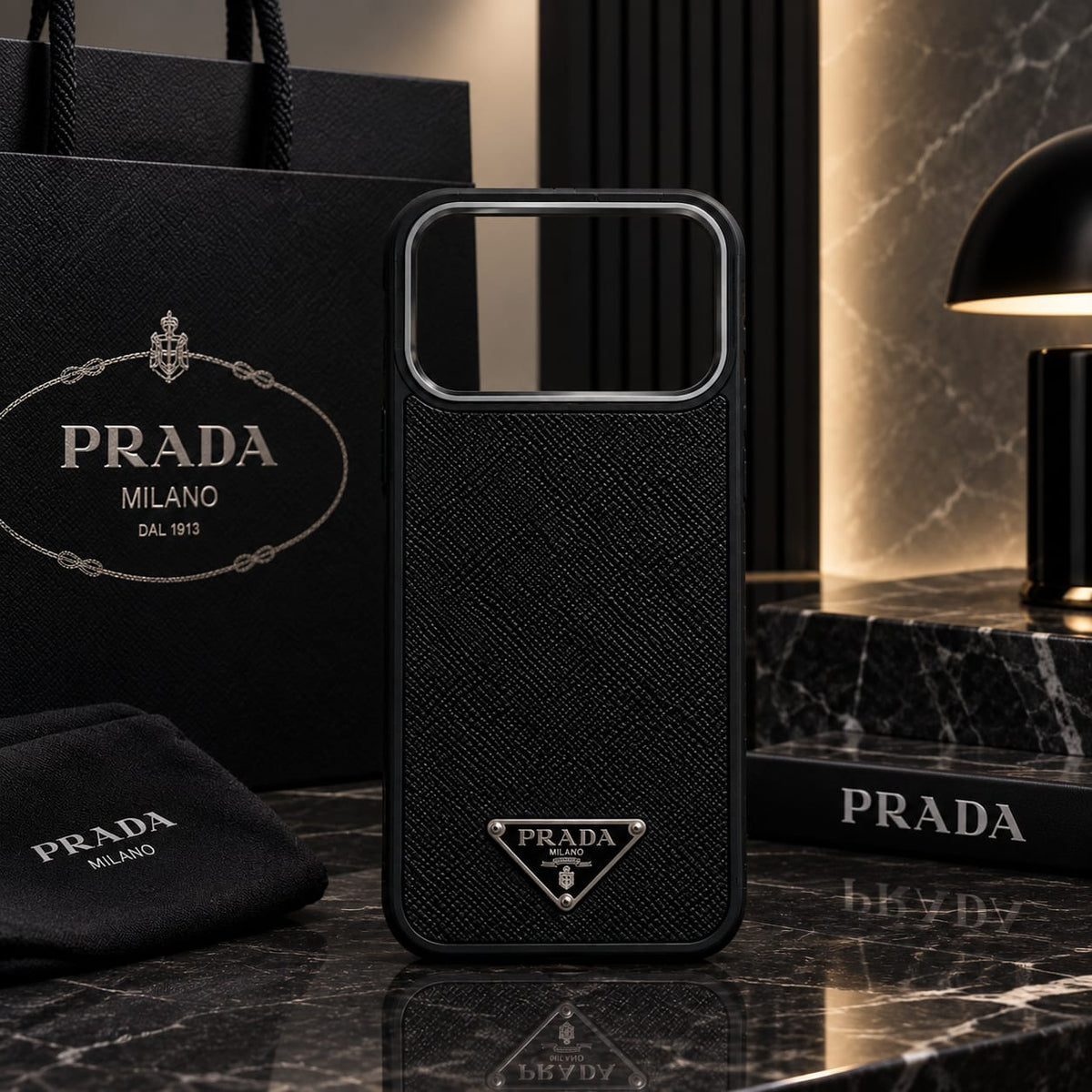 Prada Milano Black Saffiano Luxury Case