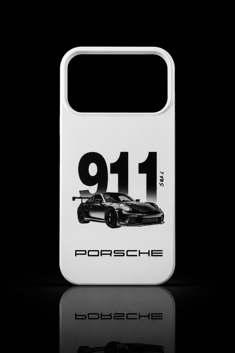 Porsche 911 White Pearl Premium Back Case