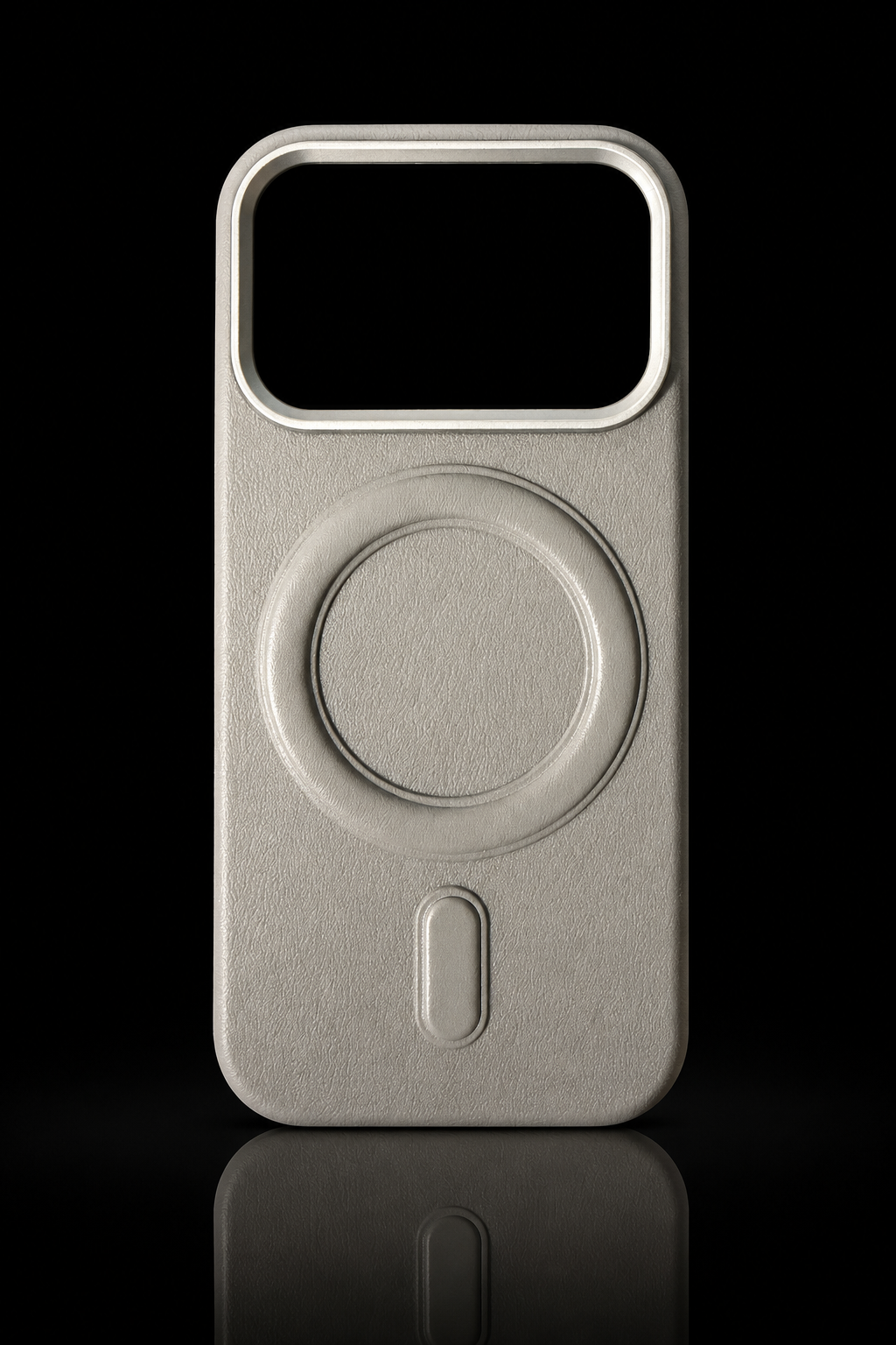 Stone Grey Leather Finish Back Case for iPhone 17 Pro