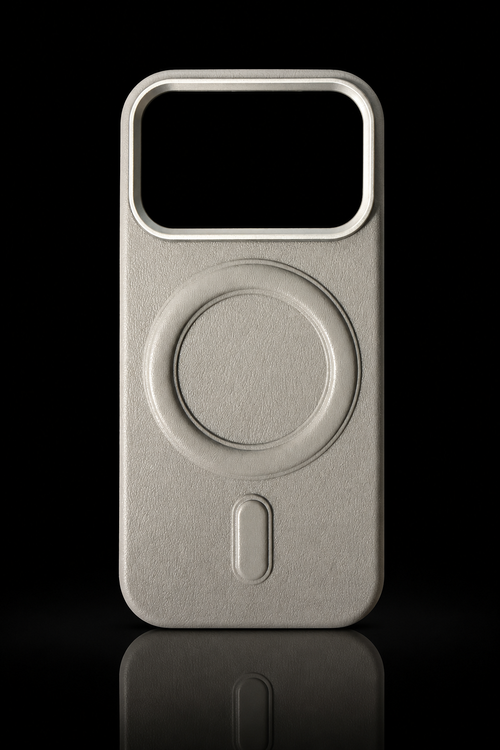 Stone Grey Leather Finish Back Case for iPhone 17 Pro